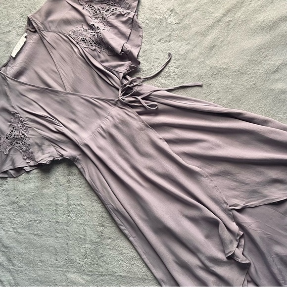 Anthropologie Dresses & Skirts - Anthropologie ASTR The Label Calin Flutter Sleeve Crochet Wrap Dress Lavender